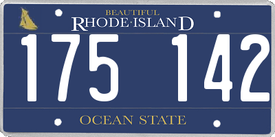 RI license plate 175142