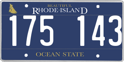 RI license plate 175143
