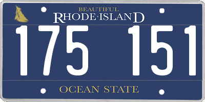 RI license plate 175151