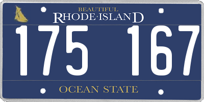 RI license plate 175167