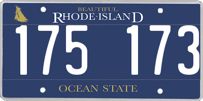 RI license plate 175173