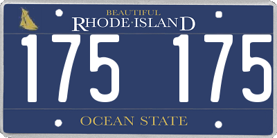 RI license plate 175175