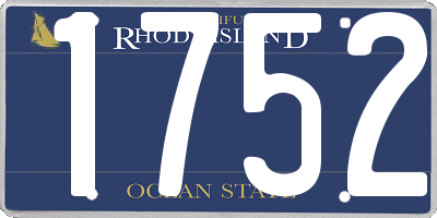 RI license plate 1752