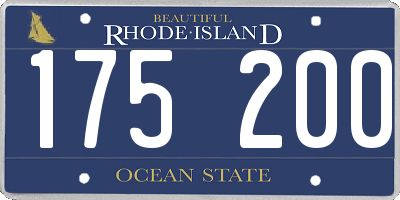 RI license plate 175200