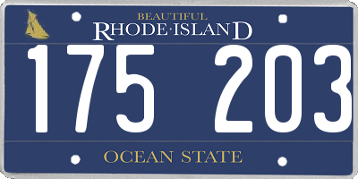 RI license plate 175203
