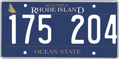 RI license plate 175204