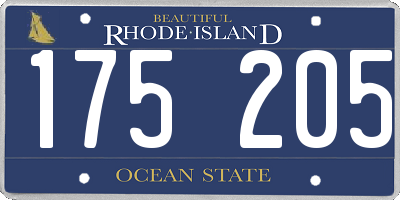 RI license plate 175205