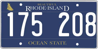 RI license plate 175208