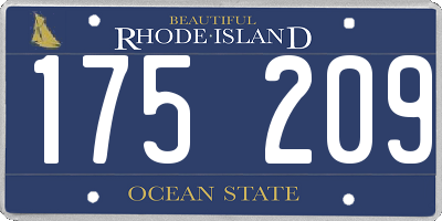 RI license plate 175209