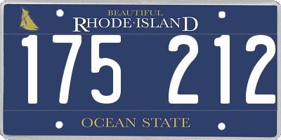 RI license plate 175212