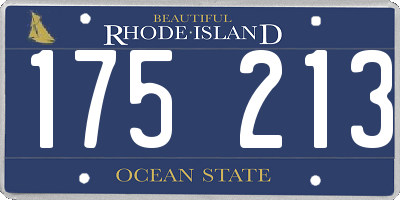 RI license plate 175213