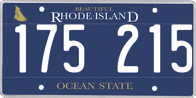 RI license plate 175215