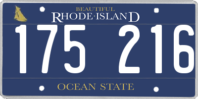 RI license plate 175216