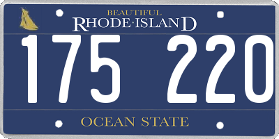 RI license plate 175220