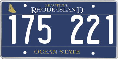 RI license plate 175221