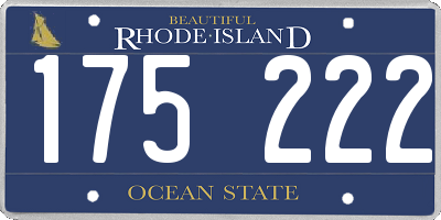 RI license plate 175222