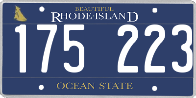 RI license plate 175223