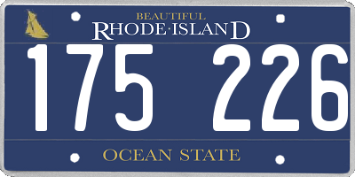 RI license plate 175226