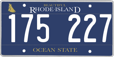 RI license plate 175227