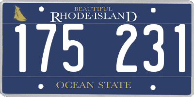 RI license plate 175231