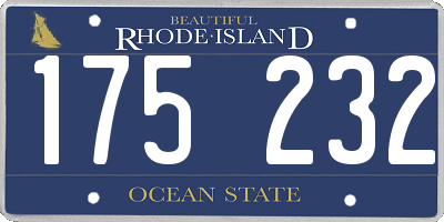 RI license plate 175232