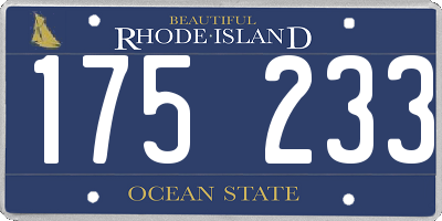 RI license plate 175233