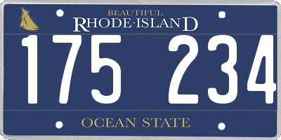 RI license plate 175234
