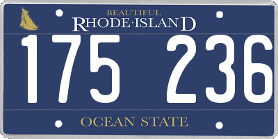 RI license plate 175236