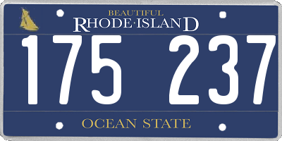 RI license plate 175237
