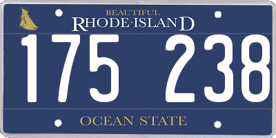 RI license plate 175238