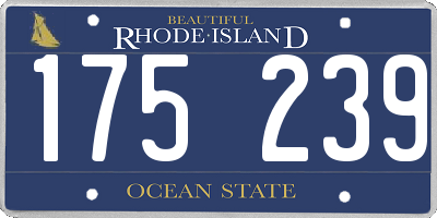 RI license plate 175239