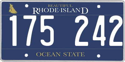 RI license plate 175242