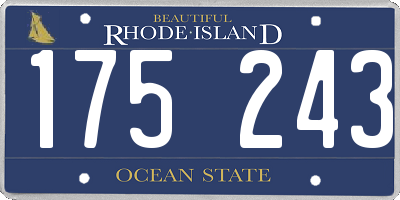 RI license plate 175243