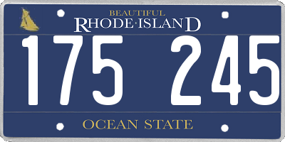 RI license plate 175245