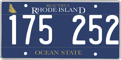 RI license plate 175252