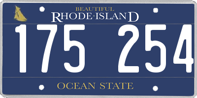 RI license plate 175254