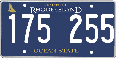 RI license plate 175255