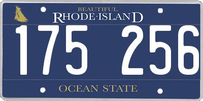 RI license plate 175256