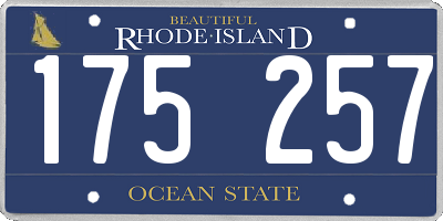 RI license plate 175257