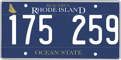 RI license plate 175259