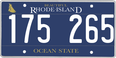 RI license plate 175265