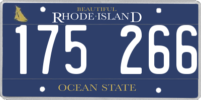 RI license plate 175266