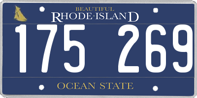RI license plate 175269