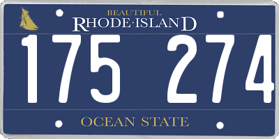 RI license plate 175274
