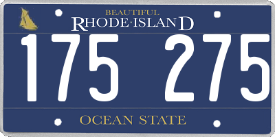 RI license plate 175275