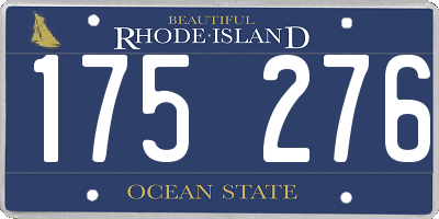RI license plate 175276