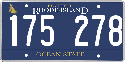 RI license plate 175278