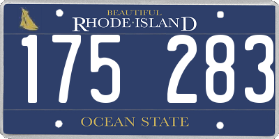 RI license plate 175283