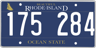 RI license plate 175284