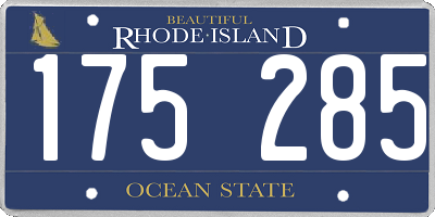 RI license plate 175285